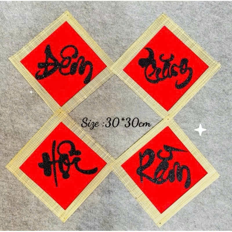 Chữ thư pháp mành tre VUI TẾT TRUNG THU - ĐÊM HỘI TRĂNG RẰM trang trí ...