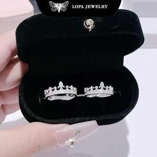 Nhẫn nữ bạc LoPa, SN04 , nhẫn nữ vương miệng bản to Freesize đá chủ giọt nước , cá tính, thanh lịch bạc ta LoPa