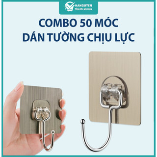 Combo 50 móc dán tường chịu lực siêu dính treo đồ, vật dụng đa năng tiện ích inox 304 #A260
