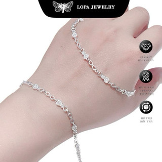 [Hộp xinh] Lắc tay bạc LoPa, SN13, lắc tay nơ kẹo bản dày dặn, đơn giản , hàng thiết kế mới , bạc ta LoPa