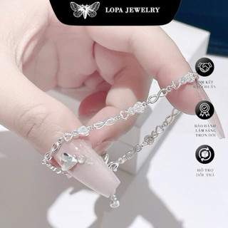 [Hộp xinh] Lắc tay bạc LoPa, SN13, lắc tay nơ kẹo bản dày dặn, đơn giản , hàng thiết kế mới , bạc ta LoPa