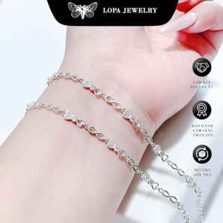 [Hộp xinh] Lắc tay bạc LoPa, SN13, lắc tay nơ kẹo bản dày dặn, đơn giản , hàng thiết kế mới , bạc ta LoPa