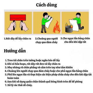 Mền Dập Lửa Chống Cháy Sợi Thủy Tinh Cao Cấp 1,5 x 1,5m – Choàng Cứu Hộ, Dập Cháy Nhanh, An Toàn