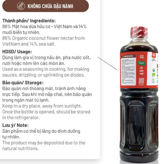 Nước Tương Mật Hoa Dừa Organic Sokfarm Ít Muối Vị UMAMI Tự Nhiên