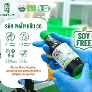 Nước Tương Mật Hoa Dừa Organic Sokfarm Ít Muối Vị UMAMI Tự Nhiên