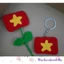 Móc khóa lá cờ Việt Nam, lá cờ Việt Nam gắn kính xe máy - handmade len - crochet - amigurumi