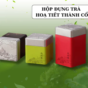 Hộp đựng trà cao cấp chất liệu thiếc HỌA TIẾT NẮP BẠC THÀNH CỔ đựng trà,cà phê,thảo dược nhiều mầu sắc và kích thước