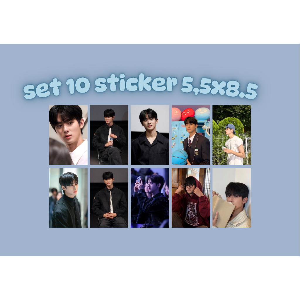 set 10 sticker decal mini diễn viên Kim Min Kyu Chị phim Đại Học Đường - Bitch Rich (size 5,5x8,5cm)