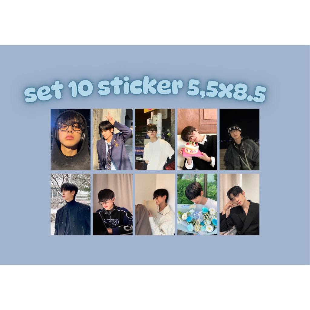 set 10 sticker decal mini diễn viên Kim Min Kyu Chị phim Đại Học Đường - Bitch Rich (size 5,5x8,5cm)