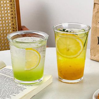 Bộ 6 Ly thủy tinh 350ml 500ml, cốc trơn loe miệng chịu nhiệt dùng để uống trà, cafe, sinh tố