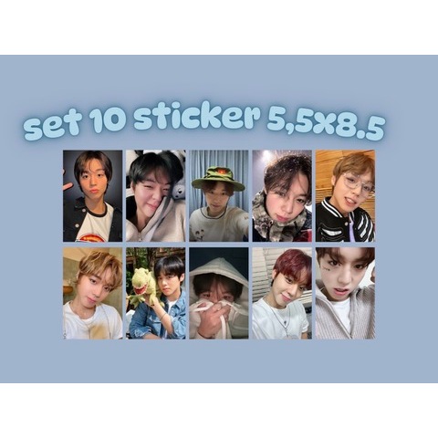 set 10 sticker decal mini diễn viên Park Ji Hoon phim Người hùng yếu đuối - Weak hero class (size 5,5x8,5cm)