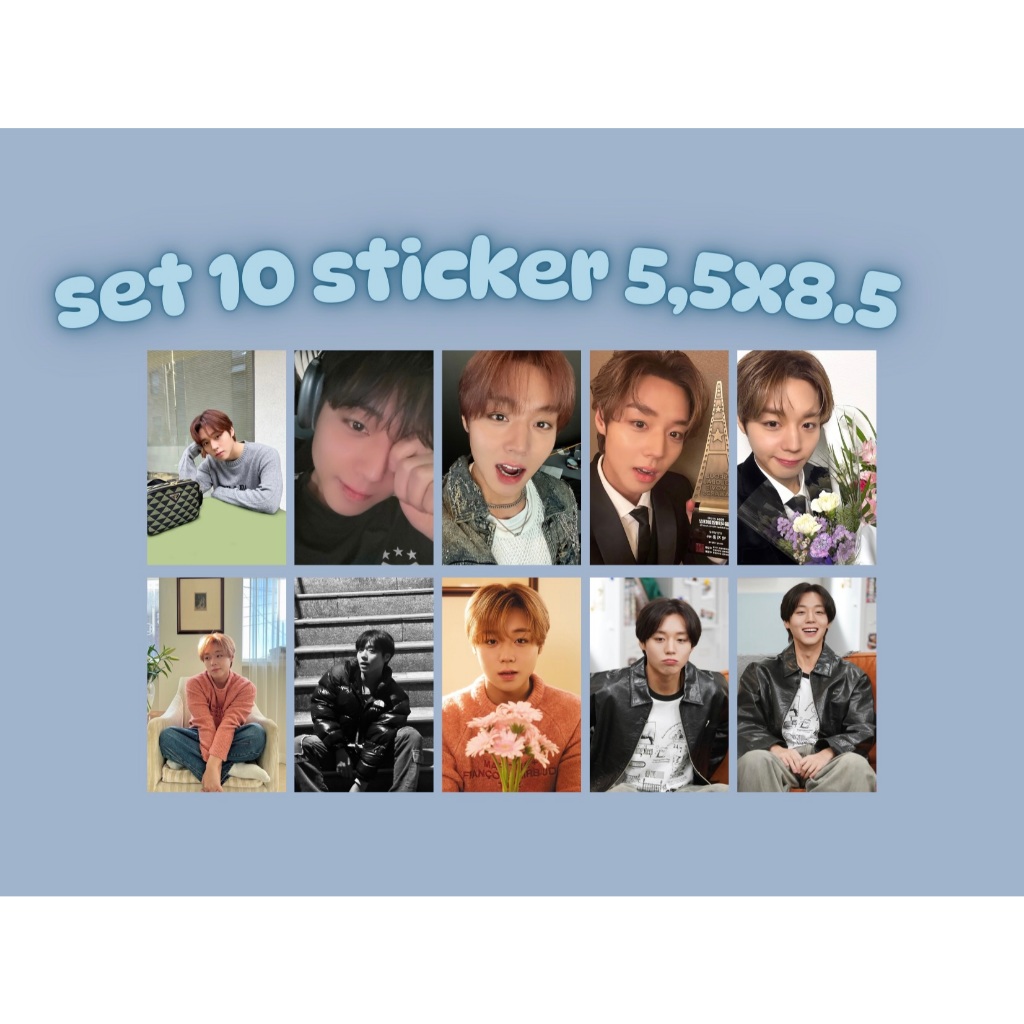 set 10 sticker decal mini diễn viên Park Ji Hoon phim Người hùng yếu đuối - Weak hero class (size 5,5x8,5cm)