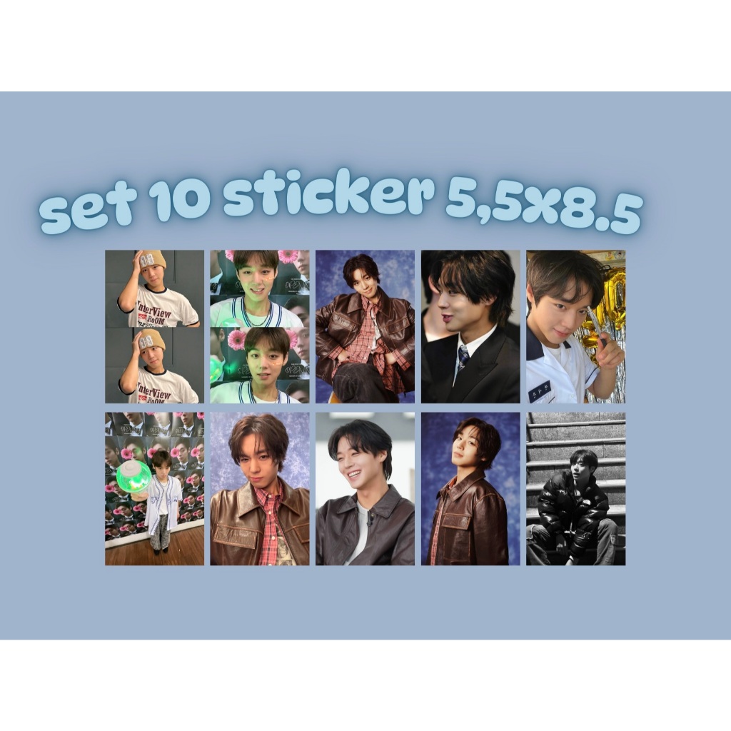 set 10 sticker decal mini diễn viên Park Ji Hoon phim Người hùng yếu đuối - Weak hero class (size 5,5x8,5cm)