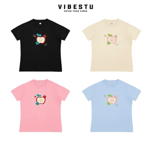 Áo Thun Baby Tee " Apple " VIBESTU, Áo Thun Nữ Local Brand 100% Cotton Premium Đã Xử Lý Co Rút
