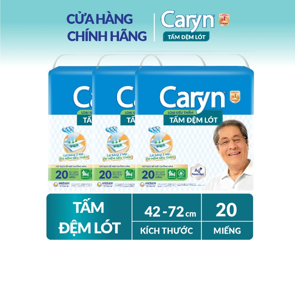 Miếng lót Caryn chính hãng, tấm đệm lót Caryn cho người già và chị em sau sinh đủ size M/L/XL