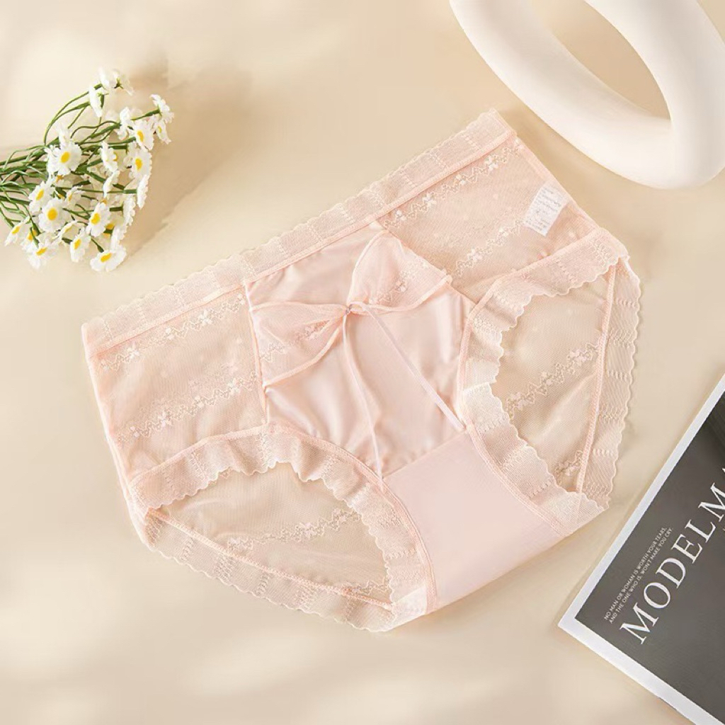 Quần lót ren lụa cạp cao Lalaly L41 – Mềm mịn, tôn dáng, che bụng nhẹ, nữ tính quyến rũ tự nhiên