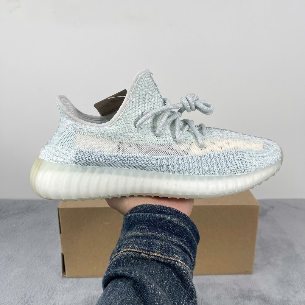 adidas gazelle silver green womens Pre-Loved Yeezy Boost 350 V2 Light Knit Trainers