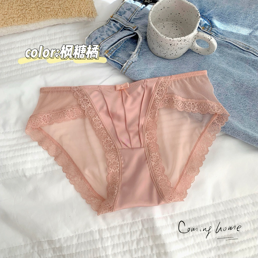Quần lót ren lụa mix ren mềm mại Lalaly L42, quần lót ren nữ sexy quyên rũ ôm trọn vòng 3