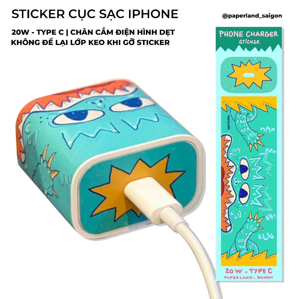 [hoả tốc] STICKER CỤC SẠC 20W TYPE C | STICKER PVC CHỐNG NẮNG CHỐNG ...