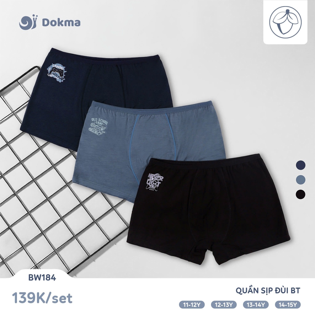 (38-56kg) Set 3 Chiếc Quần Chip Đùi Bé Trai Màu Ngẫu Nhiên Dokma BW184