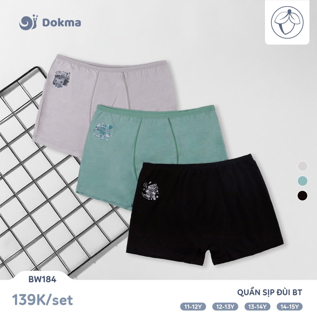 (38-56kg) Set 3 Chiếc Quần Chip Đùi Bé Trai Màu Ngẫu Nhiên Dokma BW184