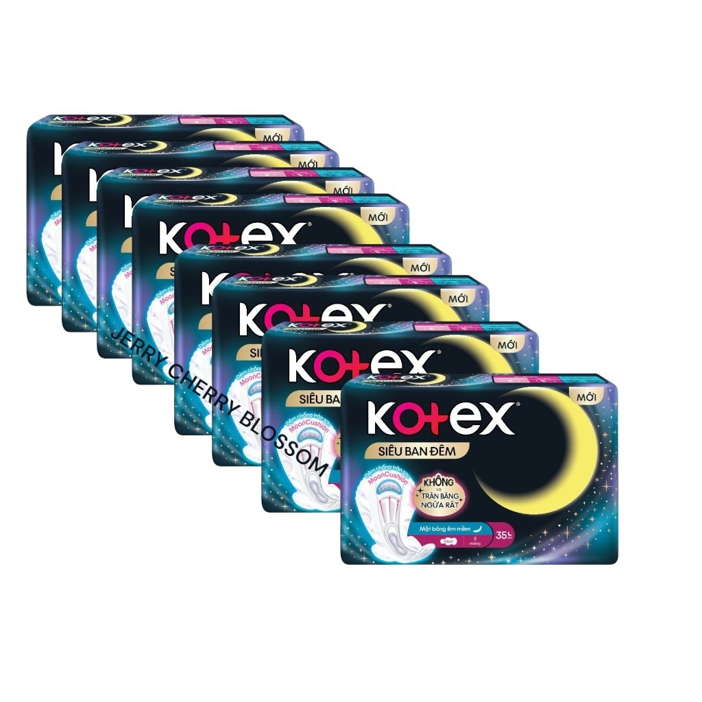 Combo 8 gói hoặc 4 gói Kotex siêu ban đêm 35cm (3 miếng/gói)