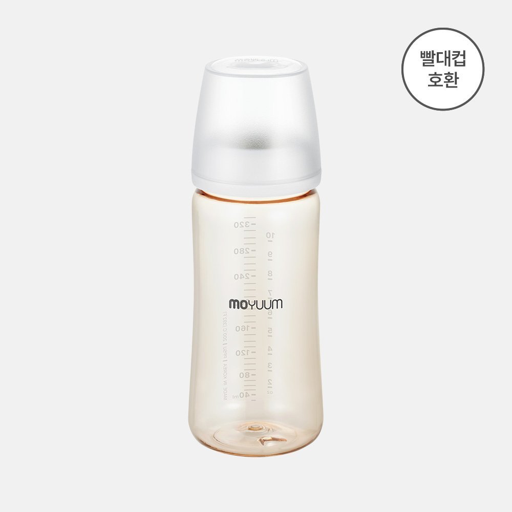 Bình sữa PPSU Moyuum - Mẫu trơn - Thế hệ 3 - 330ml - KHÔNG NÚM