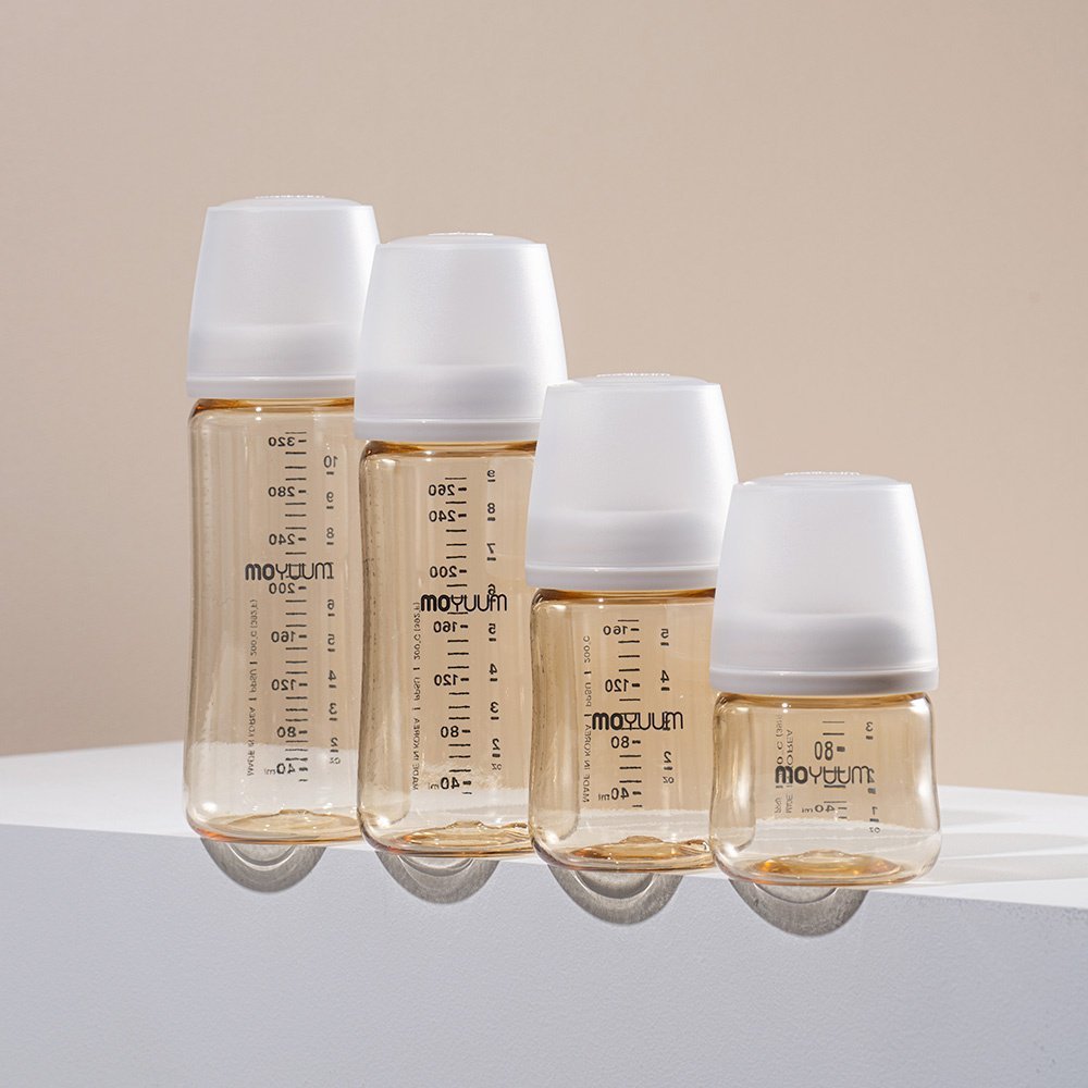 Bình sữa PPSU Moyuum - Mẫu trơn - Thế hệ 3 - 330ml - KHÔNG NÚM