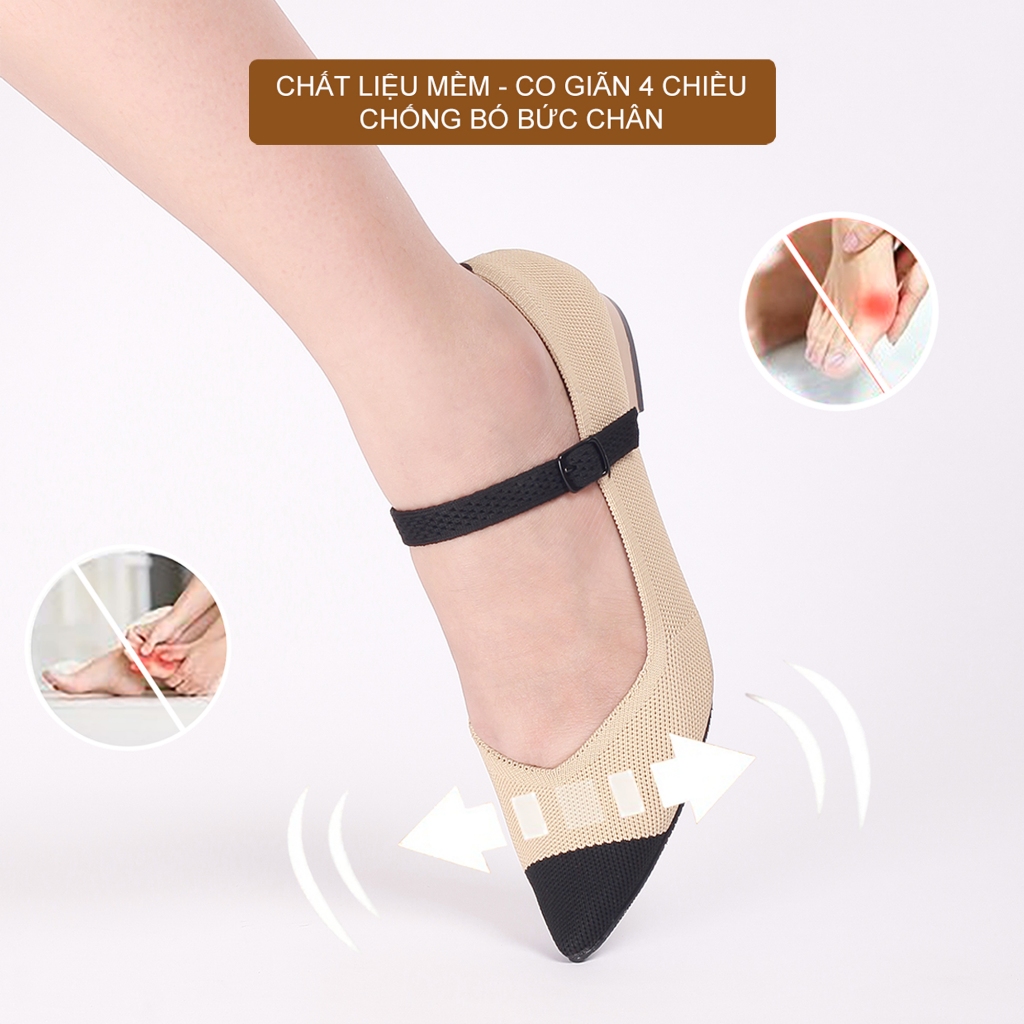 CORII - Giày Bít Cao Gót Mũi Nhọn The Nature Mary Jane Thời Trang và Thoải Mái Nhất - CR4SMJ1 Đen & Kem