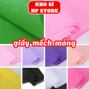 Xấp 38 Tờ Giấy Gói Hoa Mếch Mỏng 50*50cm Trang Trí Giỏ Hoa, Giỏ Quà Bánh Kẹo