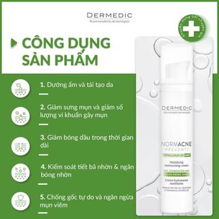 [HÀNG CÔNG TY] Kem Dưỡng Kiềm Dầu Dermedic Normacne Mattifying Moisturising Cream 40ml