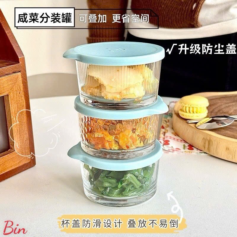 Set 3 hũ thuỷ tinh nắp nhựa màu xanh siêu xinh