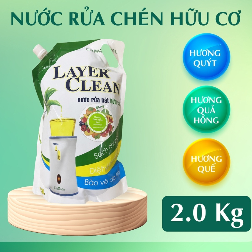 Nước Rửa Chén Hữu Cơ Layer Clean 5L – Hương Hồng – Sạch Dầu Mỡ, Không ...