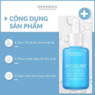 [HÀNG CÔNG TY] Tinh chất cấp ẩm chuyên sâu Dermedic Hydrain3 Hialuro Hydrating Serum