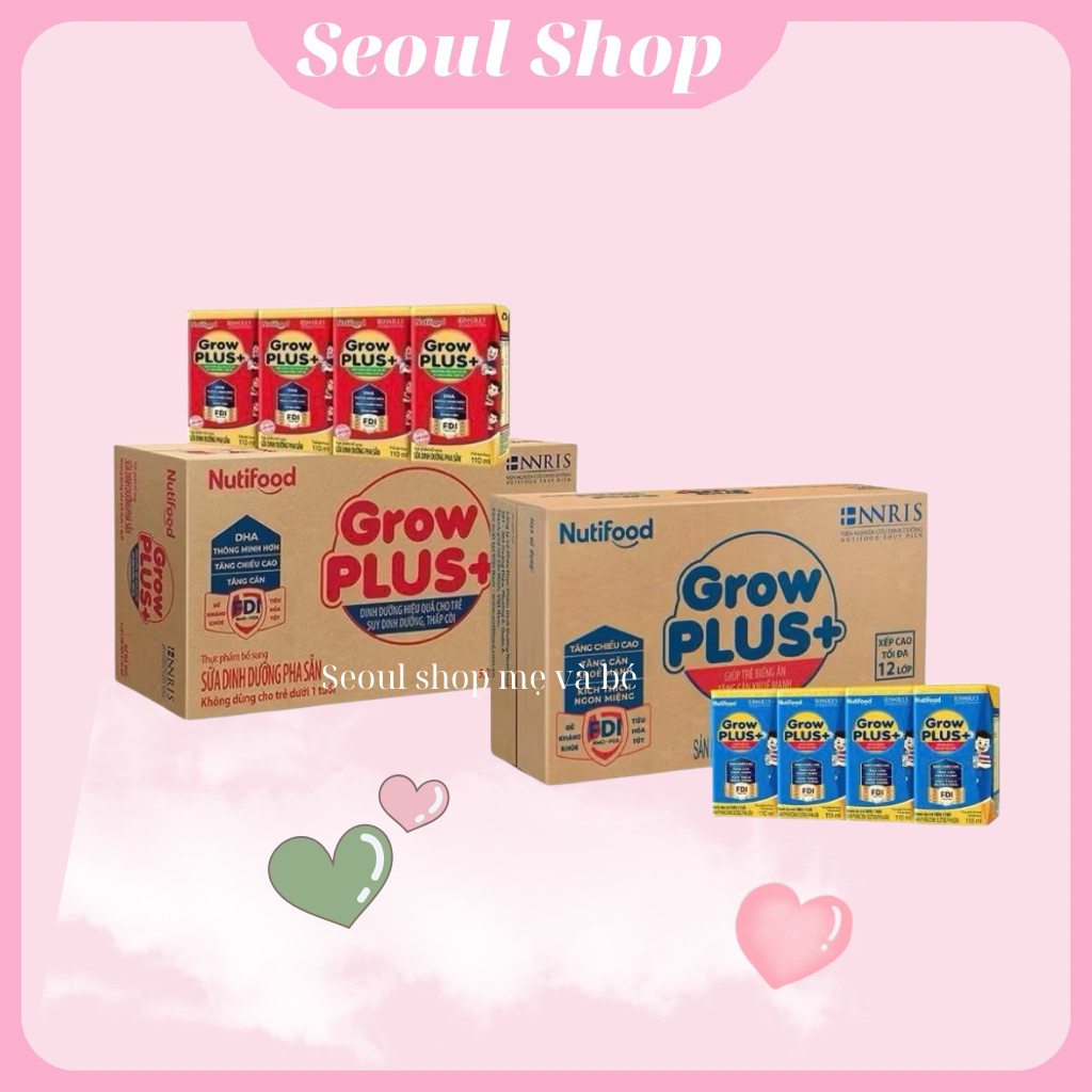 Sữa Growplus+ Đỏ/Xanh 110ml( Thùng x 48 hộp )