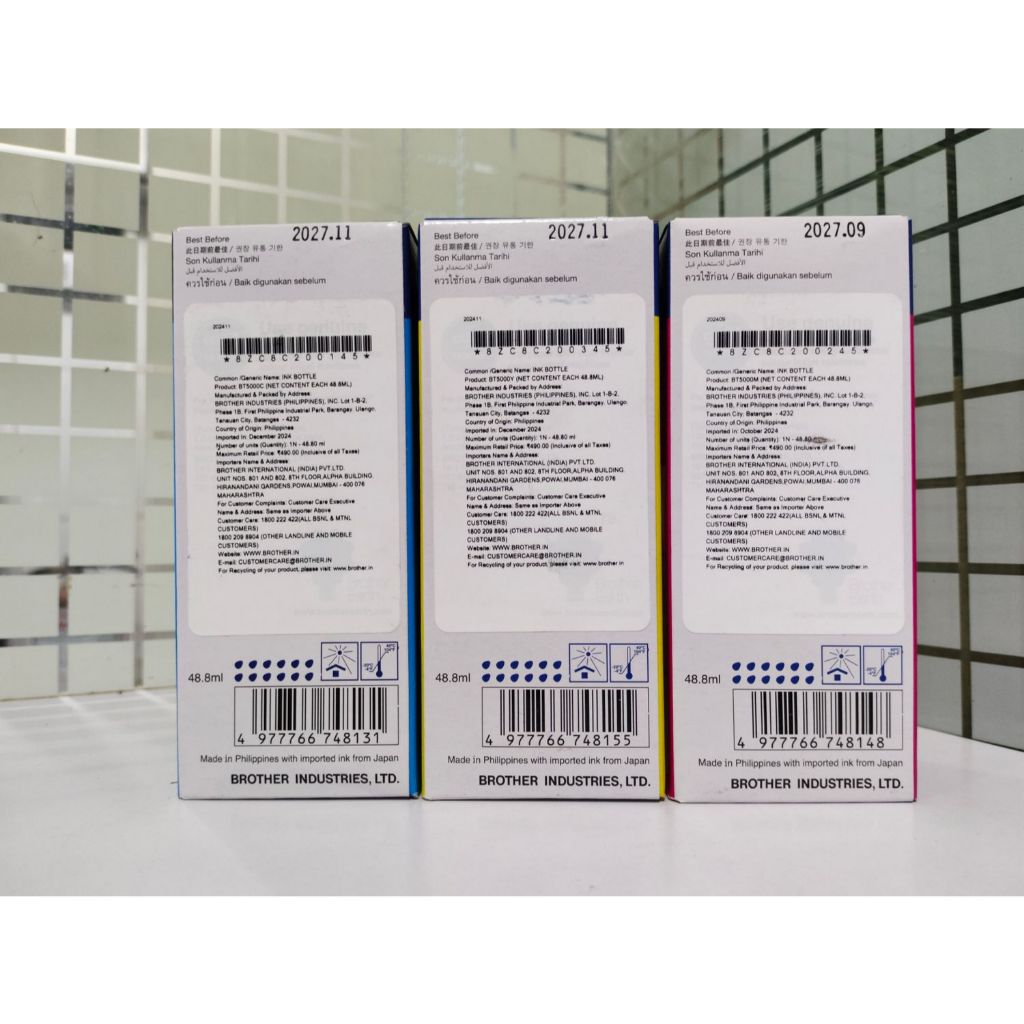 Mực Brother D60, BT5000 bộ 4 Màu brother (T300, T500w, T700w, T800w) Chính Hãng
