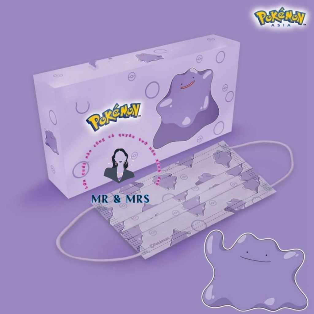 (Set 10/30/50) Khẩu Trang Hoạt Hình Pokémon Người Lớn