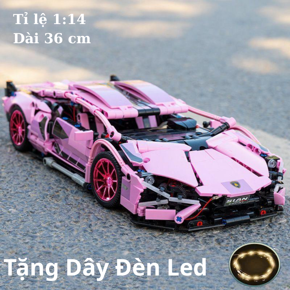 Mẫu mới 2025] Lắp Ráp Siêu Xe Ô tô Lambo Apollo Black 1388 PCS Tỉ