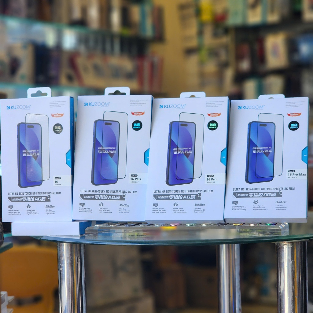 Kính cường lực Kuzoom 2 trong 1 vừa chống vân/chống trộm cho IPhone 17Promax 12 13 14 15 16plus pro