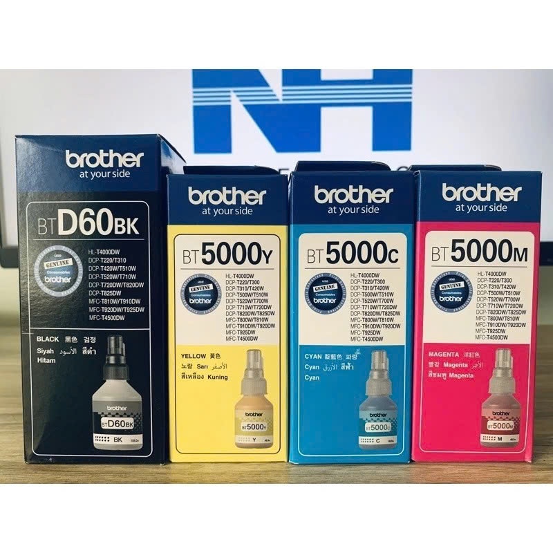 Mực Brother D60, BT5000 bộ 4 Màu brother (T4000dw, T220, T226, T310) Chính Hãng