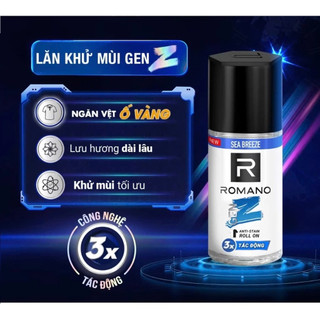 Combo 2 Lăn khử mùi nam ngăn vệt ố vàng Romano Gen Z ( 40ml x 2 )