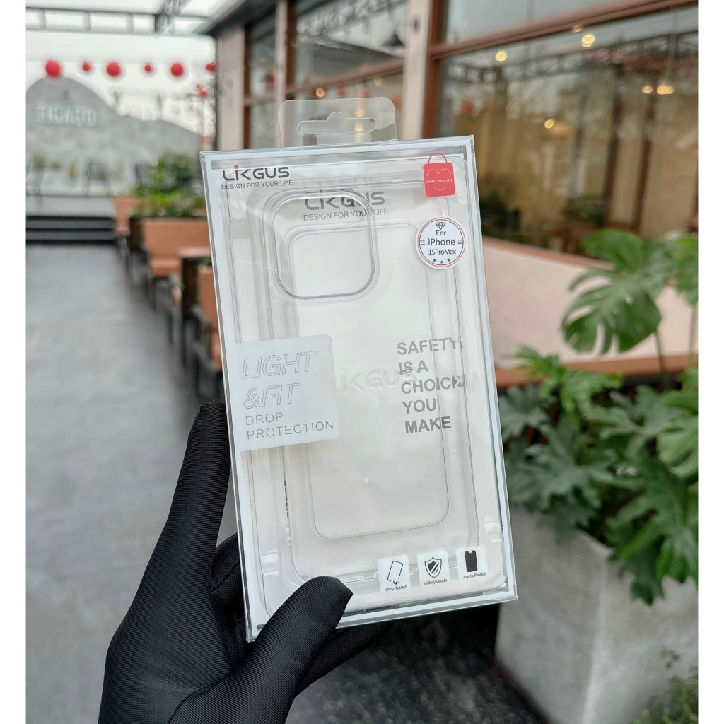 Ốp Likgus trong suốt siêu mỏng 0.3mm không ố vàng IPhone 17Promax 17Pro 17Air 17 16 15 14 13 12 11