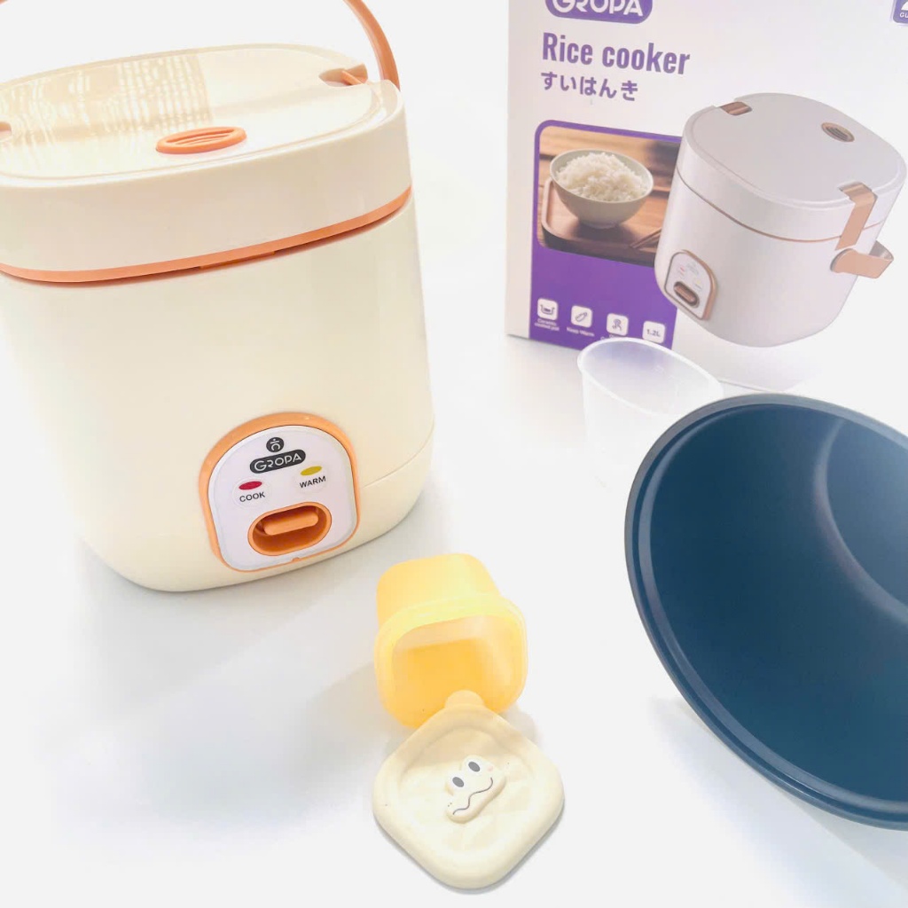 Nồi Cơm Điện GROPA Nhật Bản 0.8L Chống Dính Cho 1-2 Người Hấp Nấu
