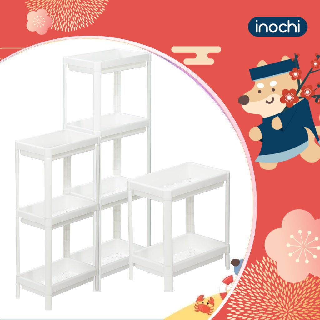 Kệ đa năng 2 tầng inochi đựng sách, mỹ phẩm, kệ nhà tắm, kệ bếp, kệ gia vị, khay có lỗ thoát nước