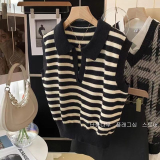 Áo len dệt kim cộc tay có cổ thiết kế cho mùa Thu, Đông, Xuân. (C5)