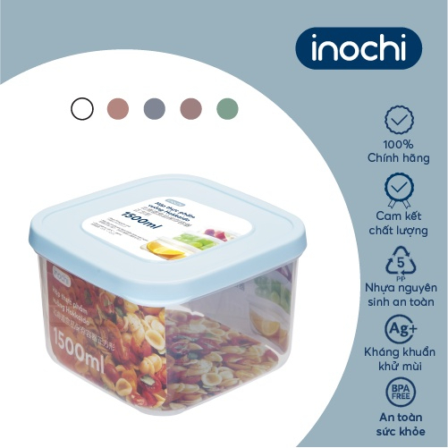 Hộp thực phẩm vuông inochi, k chứa chất BPA, sử dụng đựng đồ ăn tủ lạnh,lò vi sóng