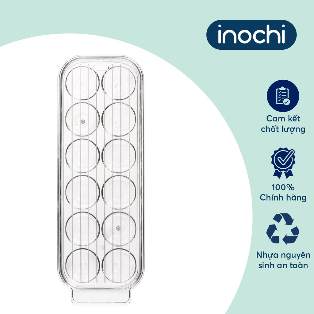 Khay đựng trứng có nắp đậy trong suốt inochi