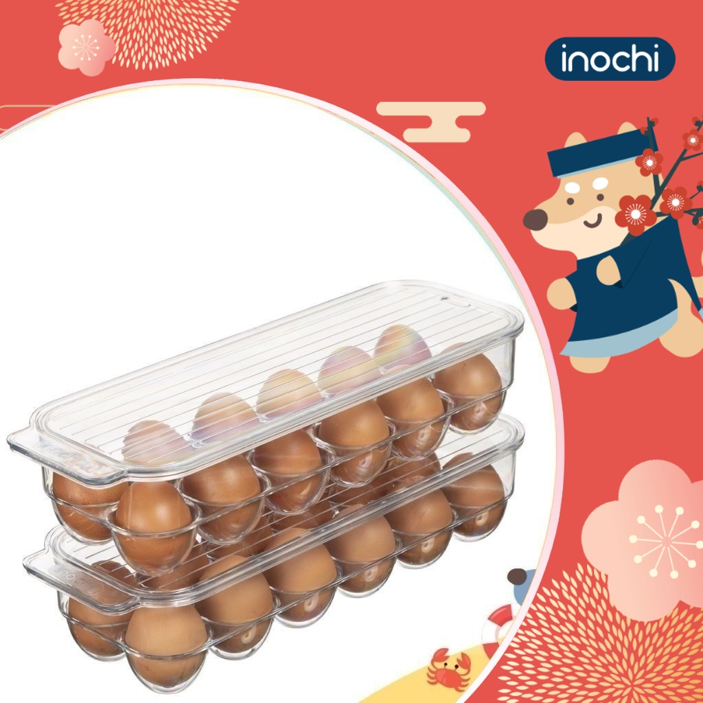 Khay đựng trứng có nắp đậy trong suốt inochi