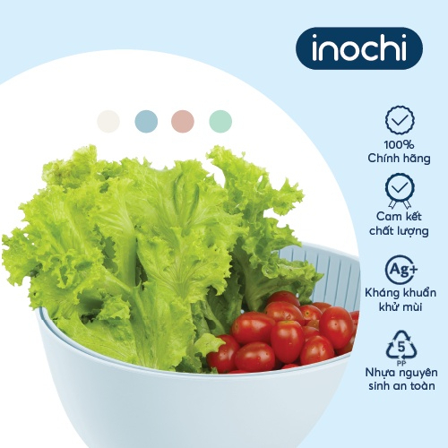 Bộ thau rổ đa năng 23cm Inochi chịu nhiệt độ cao. thau rổ rửa rau, trộn salad