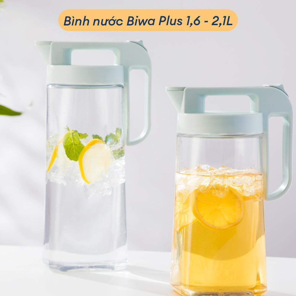 Bình nước 1.6L 2.1L inochi, bình chịu nhiệt 110 độ C, đựng nước lọc sang trọng, decor phòng khách